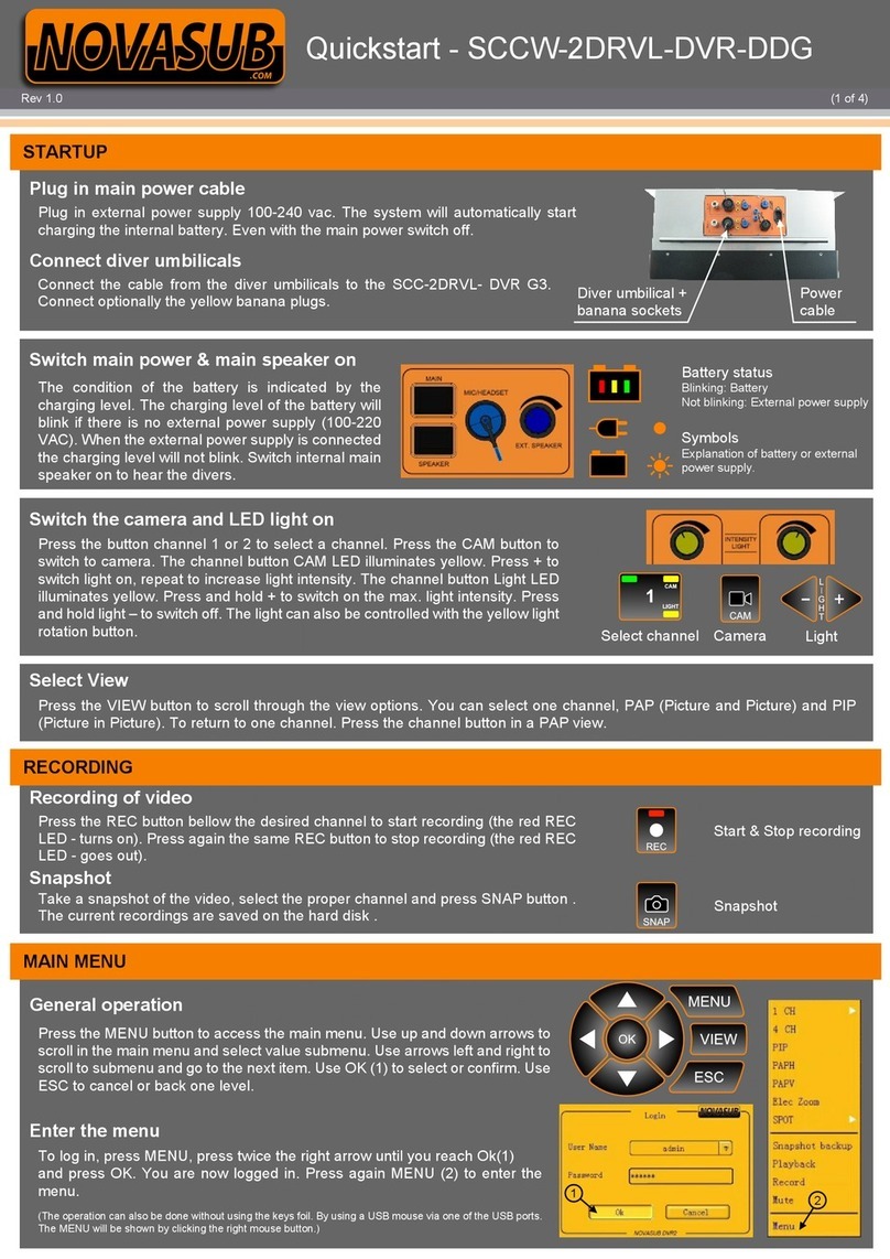 Novasub SCCW-2DRVL-DVR-DDG quick start