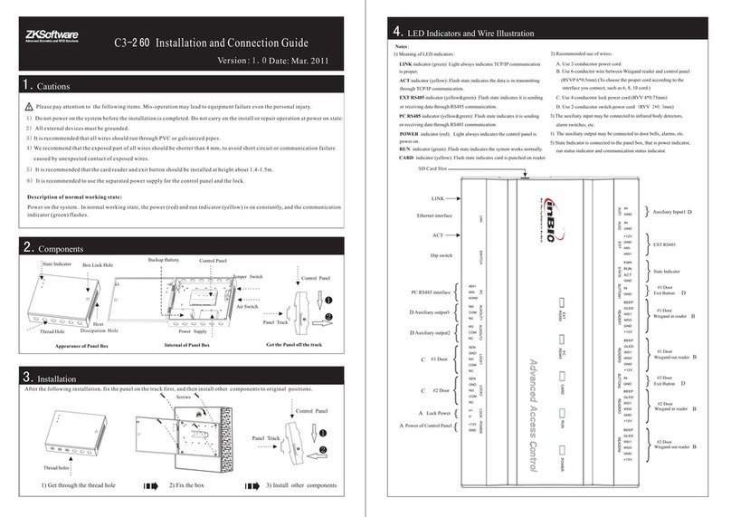 Zksoftware C3-260 Installation and connection guide