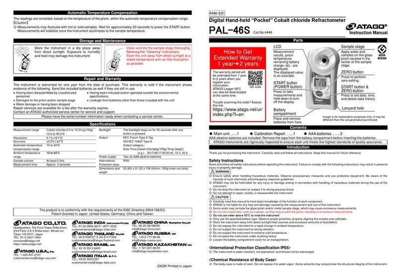 ATAGO PAL-46S User manual