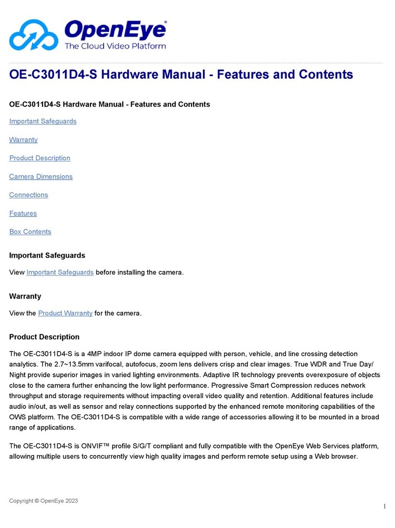 OpenEye OE-C3011D4-S User manual