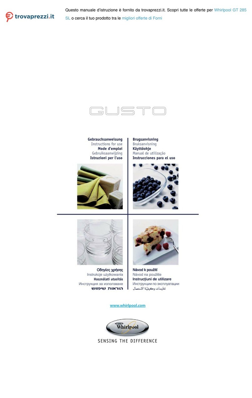 Whirlpool GUSTO GT 285 SL Instructions for use