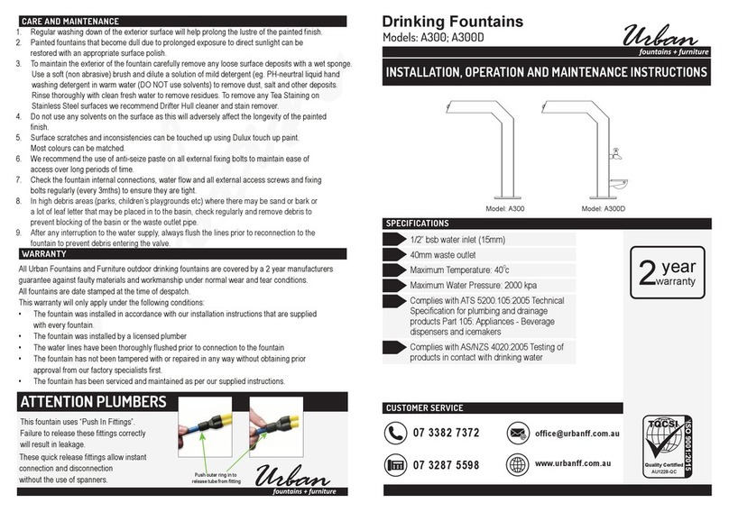 Urban A300D Installation, operation and maintenance instructions