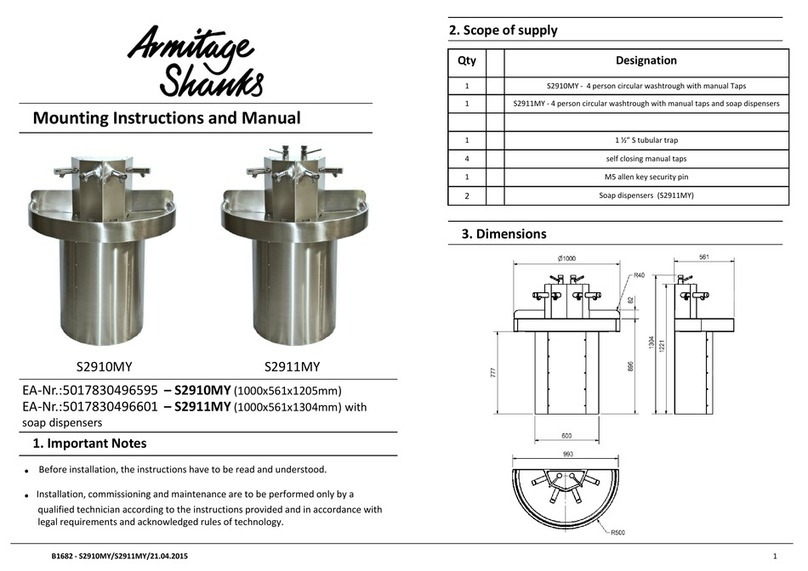 Armitage Shanks S2910MY Mounting instruction and Manual Armitage Shanks S2910MY Mounting instruction and Manual
