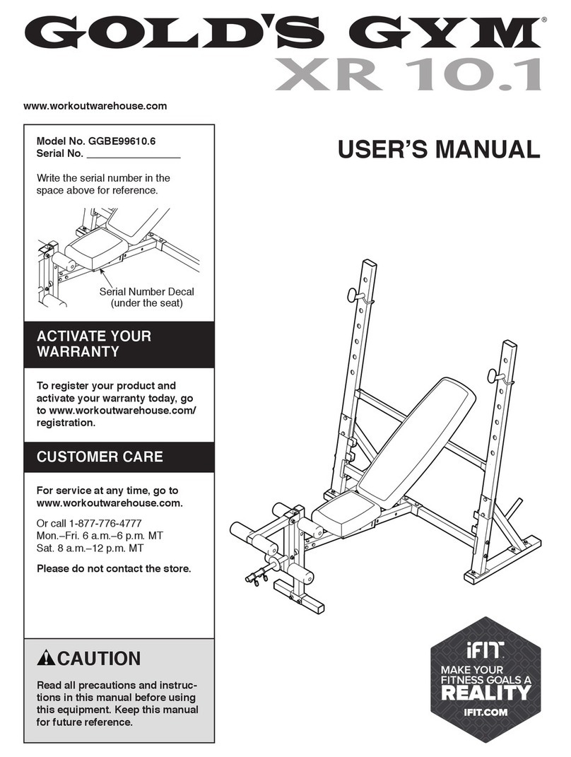 ICON GOLD'S GYM XR 10.1 user manual