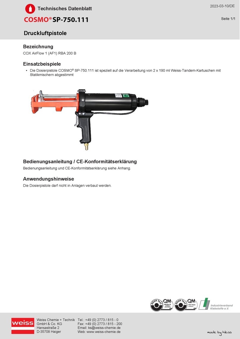 Sulzer COX AirFlowTM 1 operating instructions