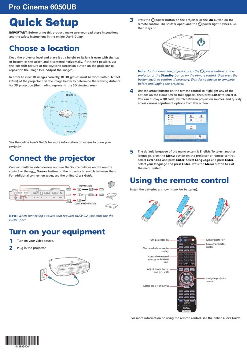 Epson Pro Cinema 6050UB Specification sheet