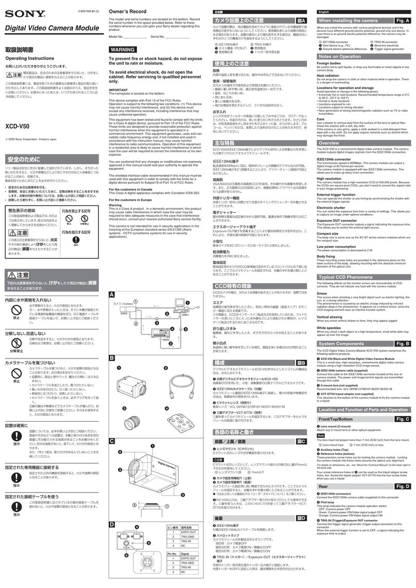Sony XCD-V50 User manual