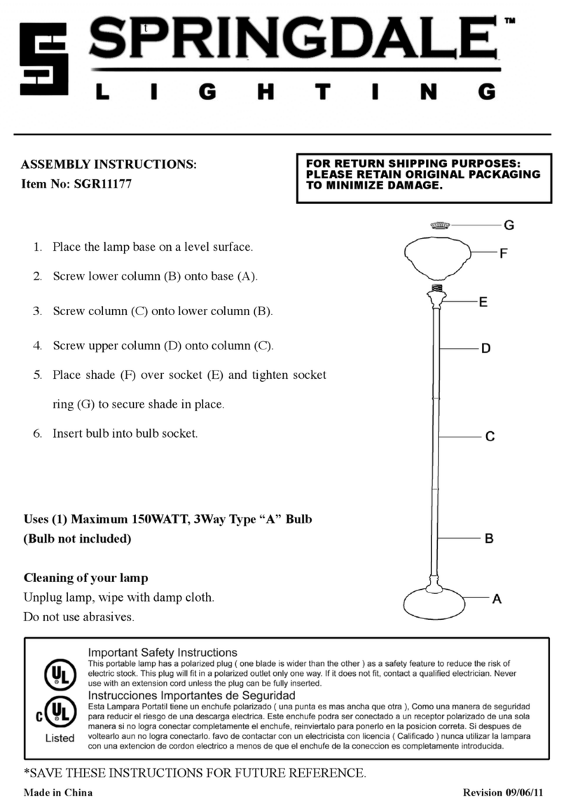 Springdale Lighting SGR11177 User manual Springdale Lighting SGR11177 User manual