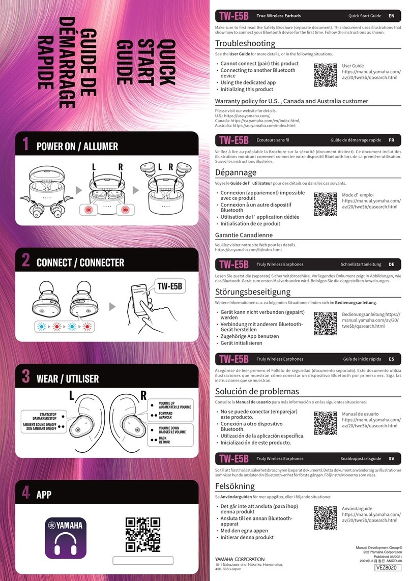Yamaha TW-E5B quick start guide