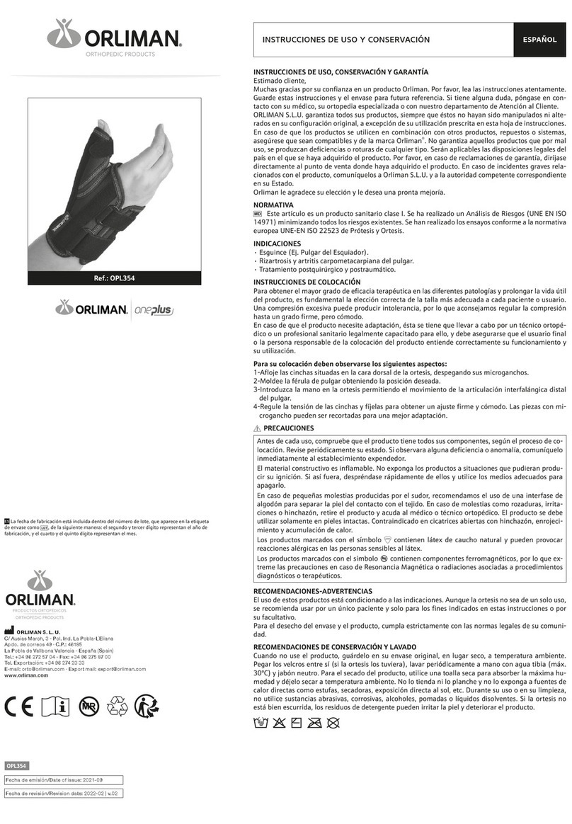 Orliman oneplus OPL354 Operation instructions