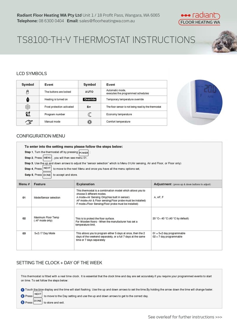 Radiant TS8100-TH-V instructions