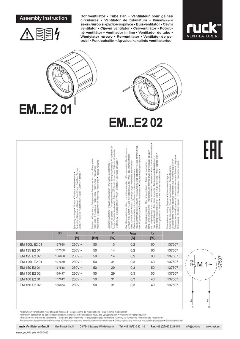 Ruck Ventilatoren EM 100L E2 01 Assembly instruction Ruck Ventilatoren EM 100L E2 01 Assembly instruction