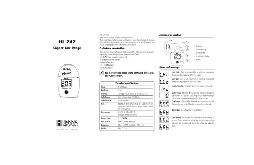 Hanna Instruments HI 747 User manual Hanna Instruments HI 747 User manual