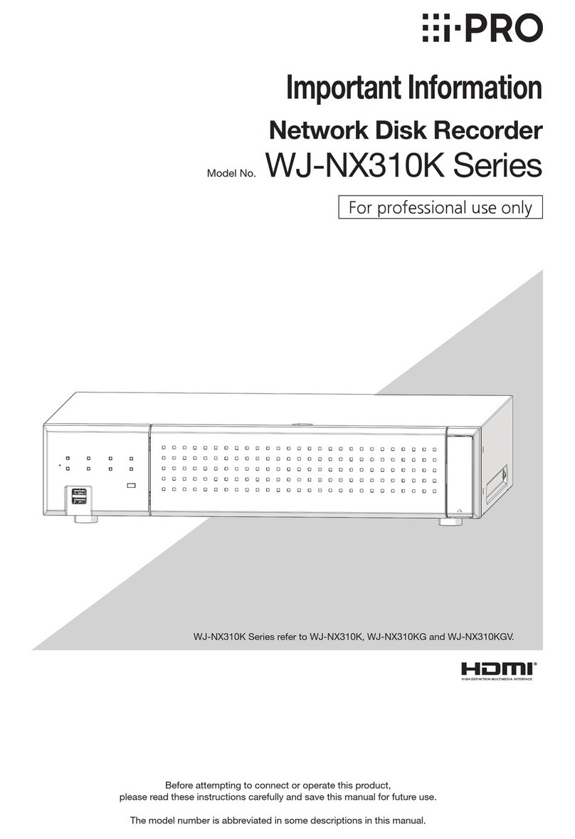 i-PRO WJ-NX310K Series Important information