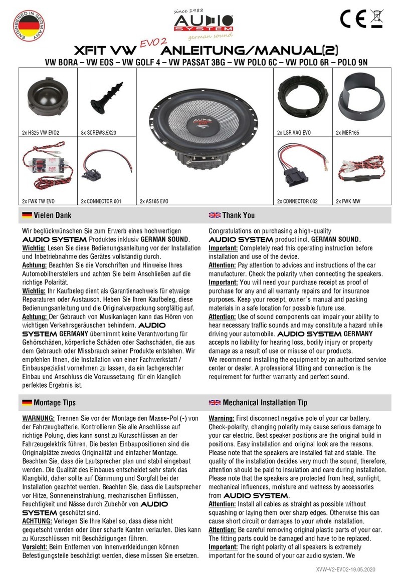 Audiosystem XFIT VW EVO 2 manual