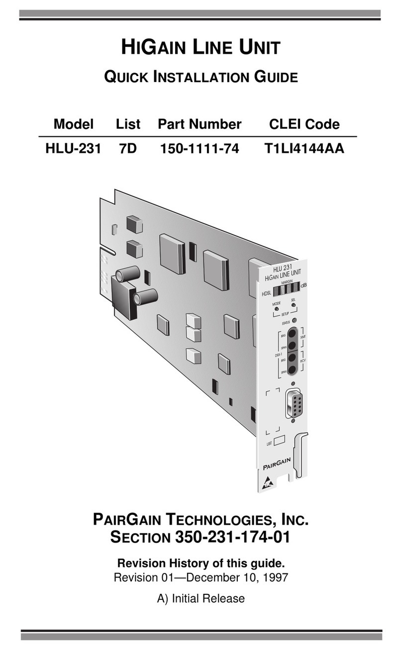 PairGain T1LI4144AA Quick installation guide