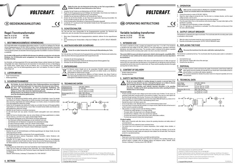VOLTCRAFT VIT 1000 User manual