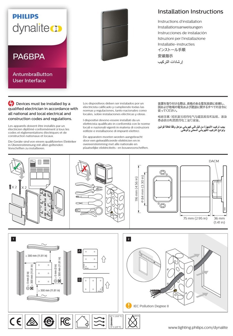 Philips dynalite AntumbraButton PA6BPA User manual