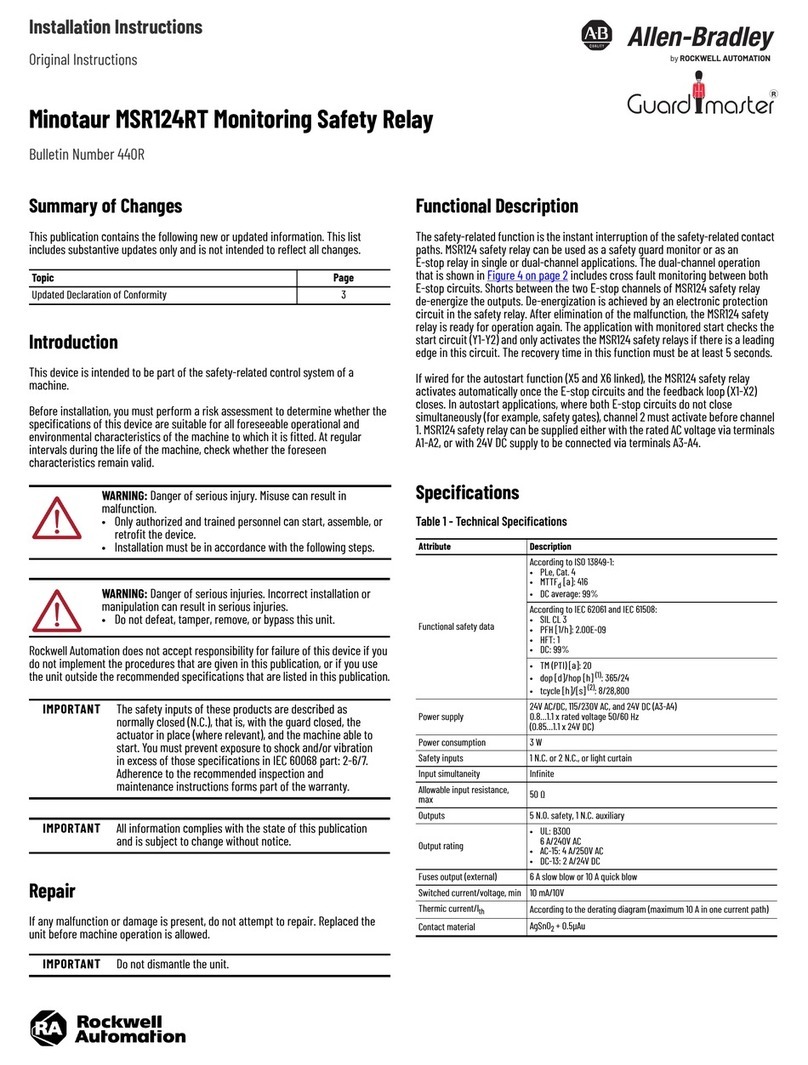 Rockwell Automation Allen-Bradley Guardmaster MSR124RT installation instructions