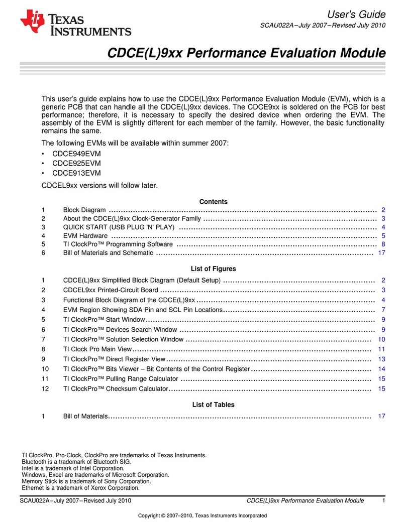 Texas Instruments CDCE 9 Series User manual Texas Instruments CDCE 9 Series User manual