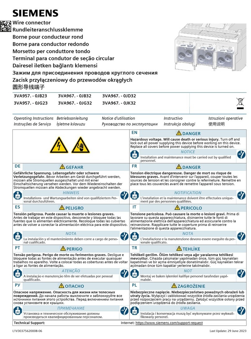 Siemens 3VA957-0JB23 Series operating instructions