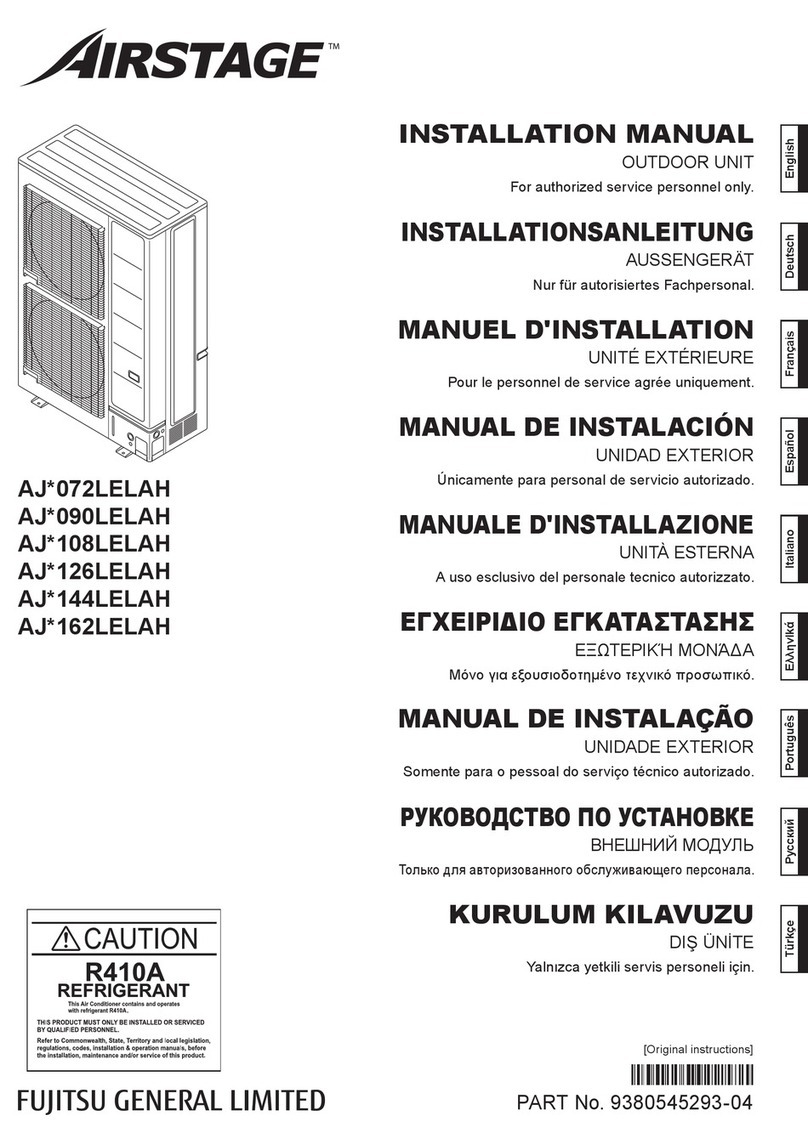 Fujitsu AIRSTAGE AJ 126LELAH Series User manual Fujitsu AIRSTAGE AJ 126LELAH Series User manual