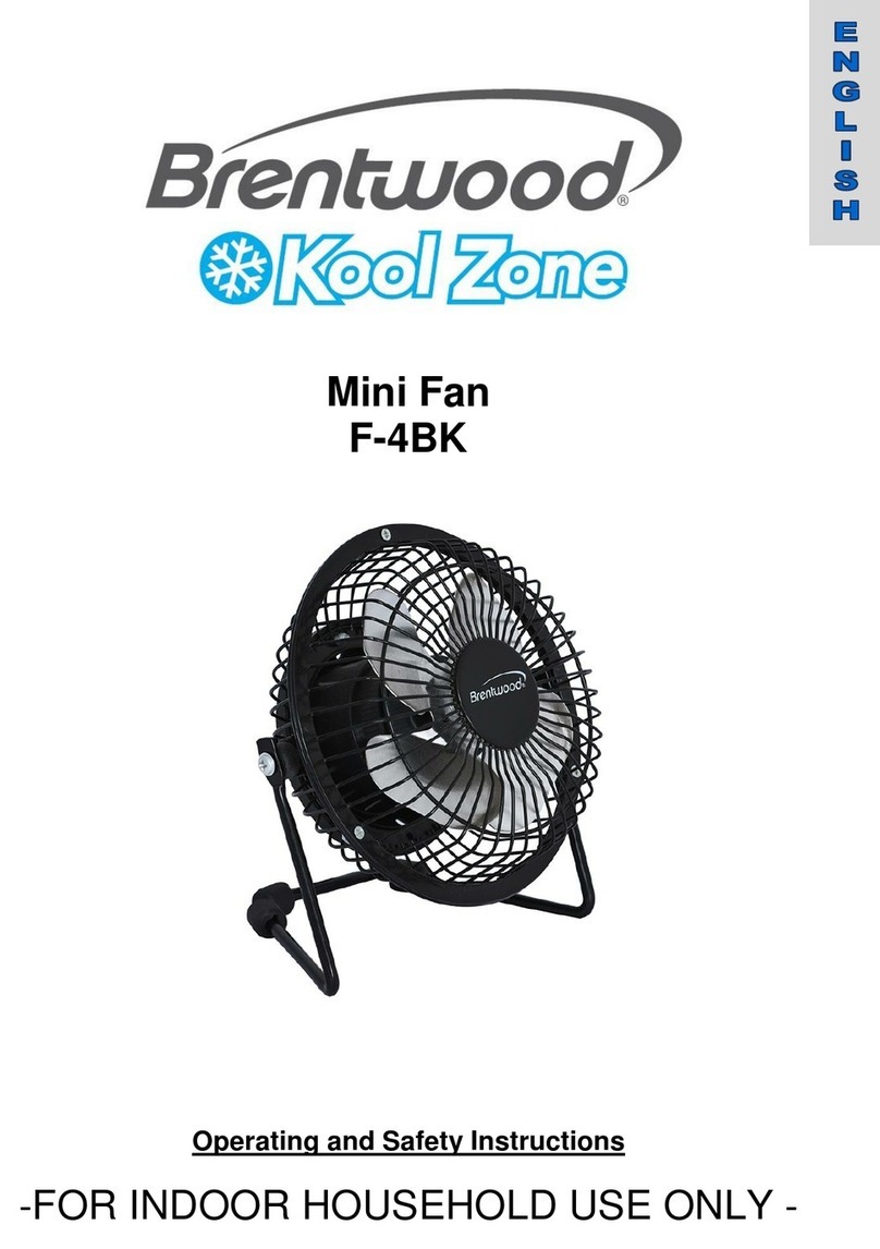 Brentwood Kool Zone F-4BK Quick guide
