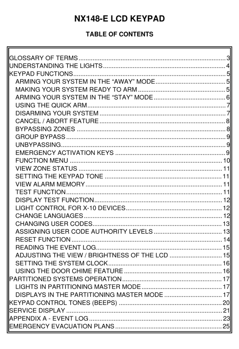 CADDX NX148-E manual