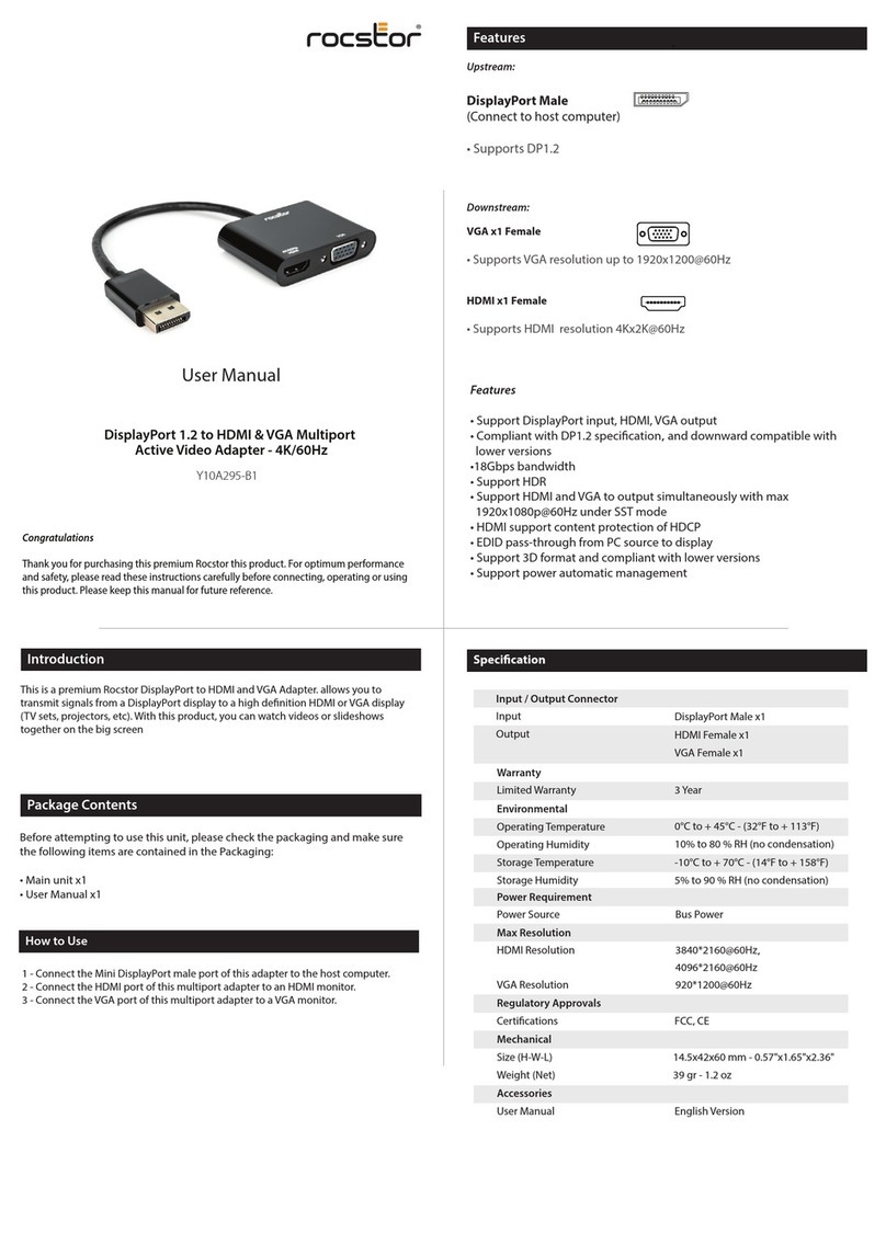 Rocstor Y10A295-B1 User manual