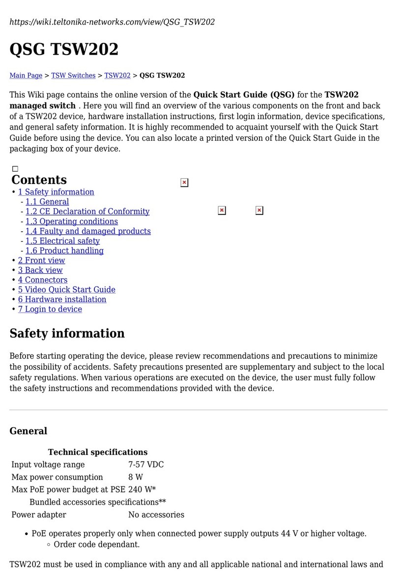 Teltonika QSG TSW202 quick start guide