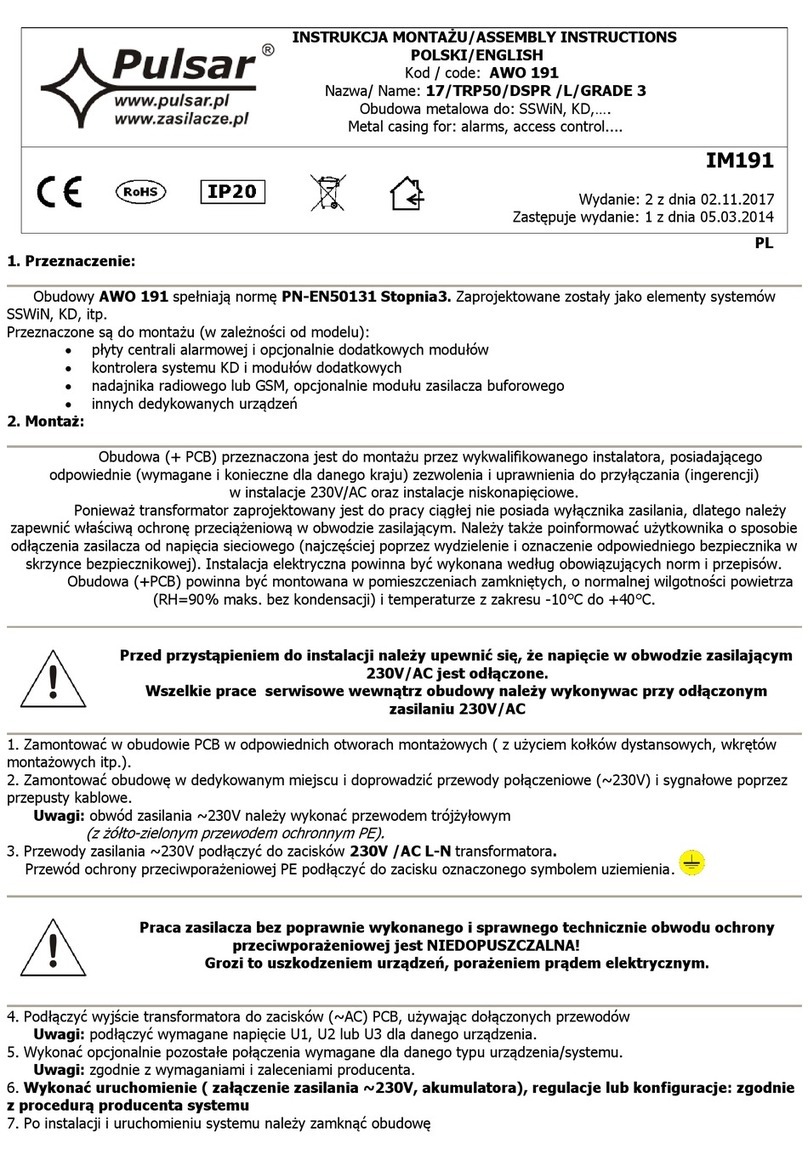 Pulsar AWO 191 Assembly instructions