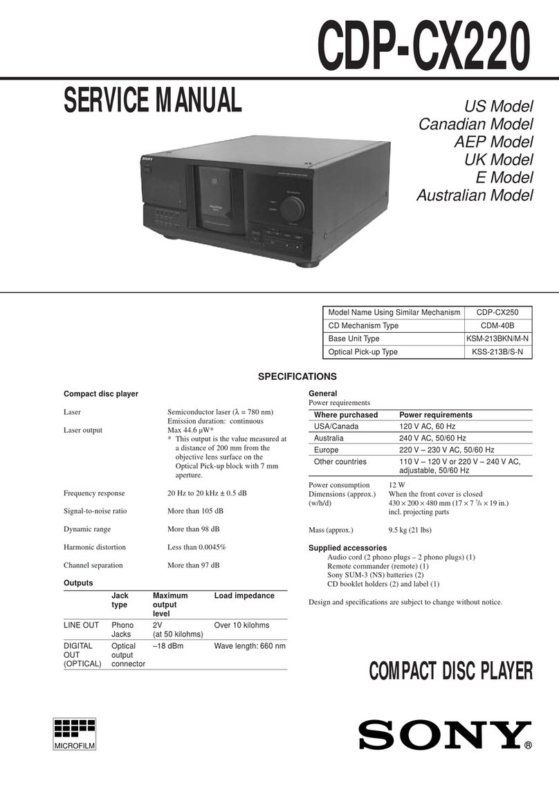 Sony CDP-CX220 User manual