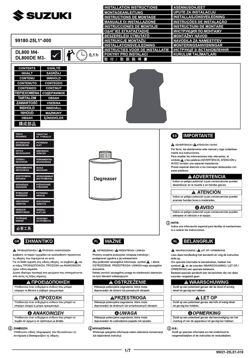 Suzuki 99180-25L1 000 Series installation instructions