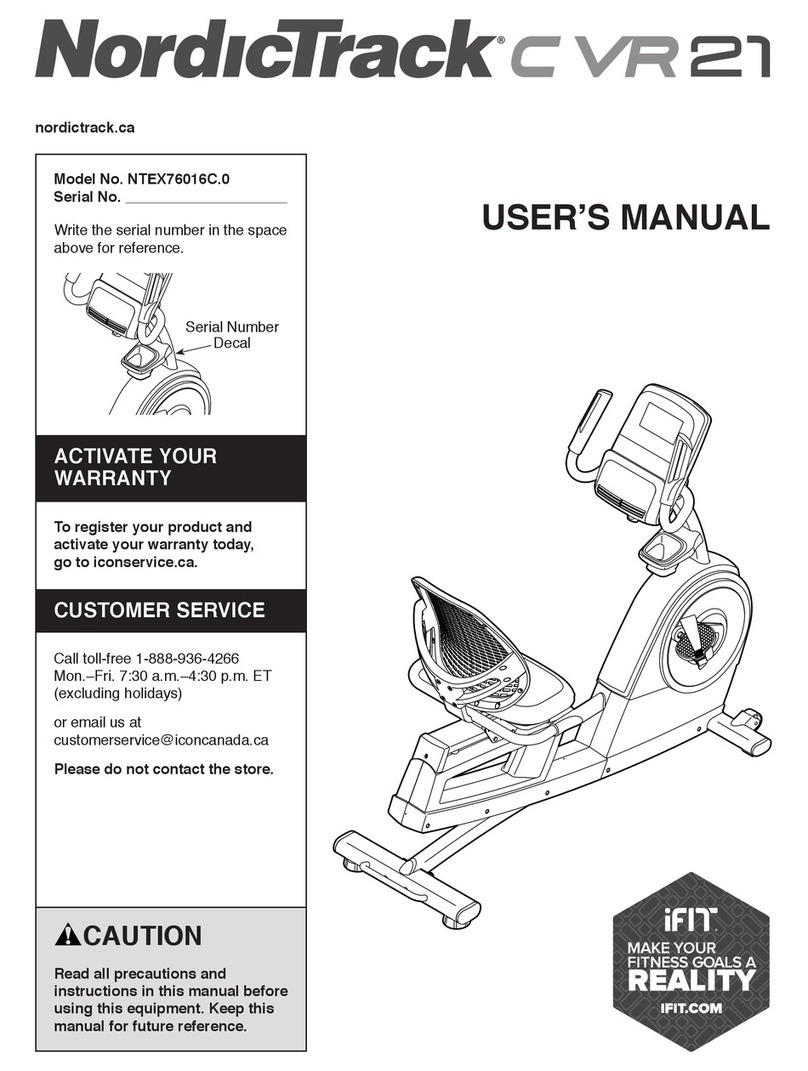 NordicTrack Commercial VR21 User manual