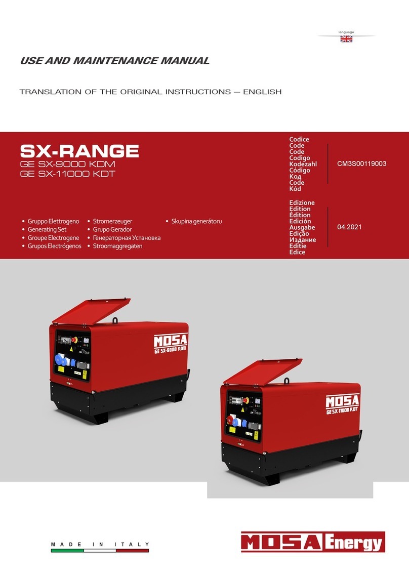 Mosa GE SX-9000 KDM Use and maintenance manual Mosa GE SX-9000 KDM Use and maintenance manual