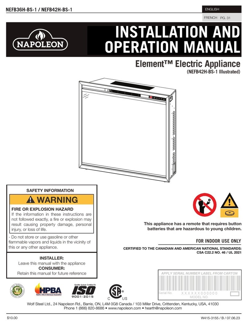 Napoleon Element NEFB36H-BS-1 User manual