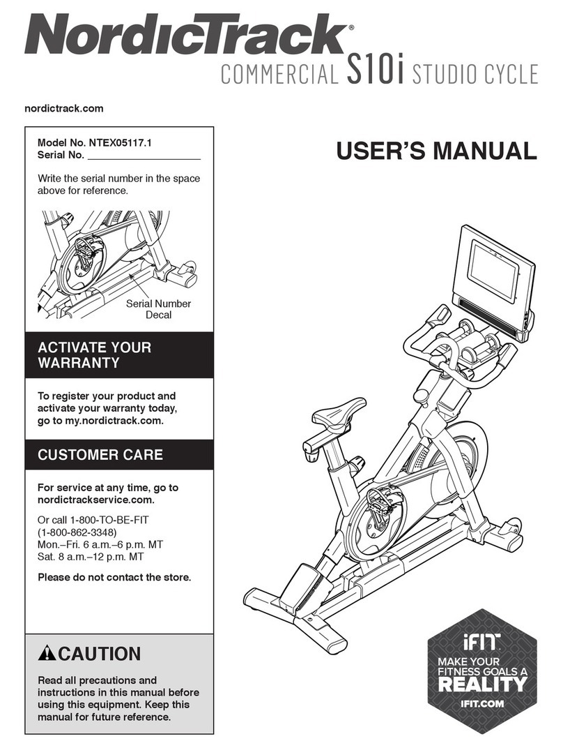 ICON Health & Fitness NordicTrack S10i STUDIO CYCLE user manual ICON Health & Fitness NordicTrack S10i STUDIO CYCLE user manual