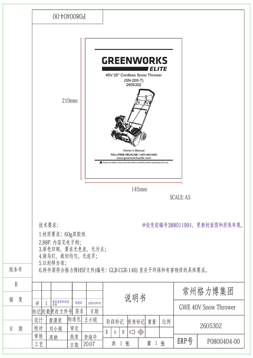 GreenWorks SN-200-T owner's manual