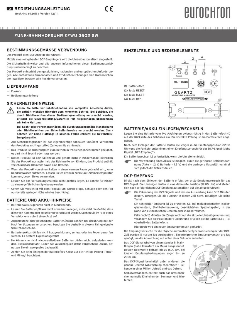 Eurochron EFWU 3602 SW operating instructions