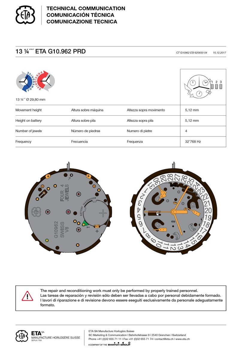 Swatch ETA G10.962 PRD Technical Communication