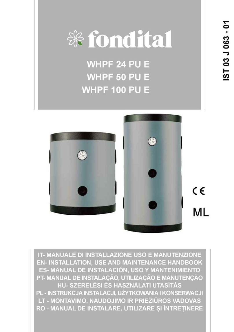 Fondital WHPF 24 PU E Installation, use and maintenance handbook