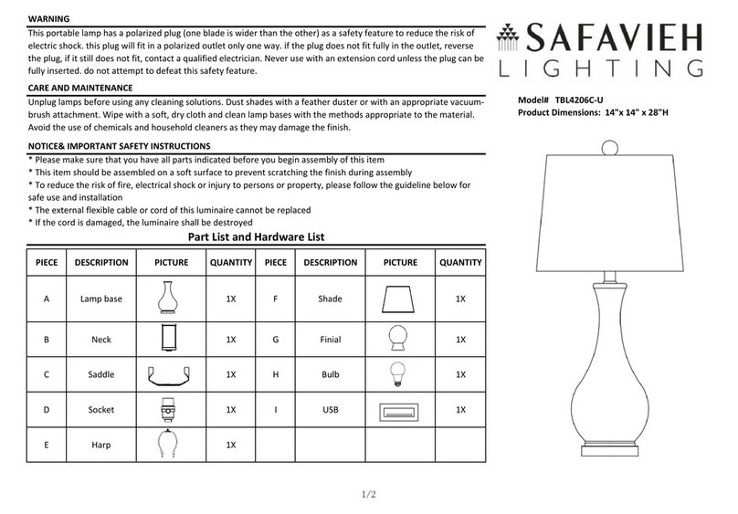 Safavieh Lighting TBL4206C-U manual