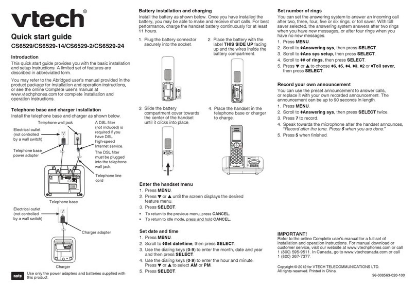 V-tech CS6529-14 User manual