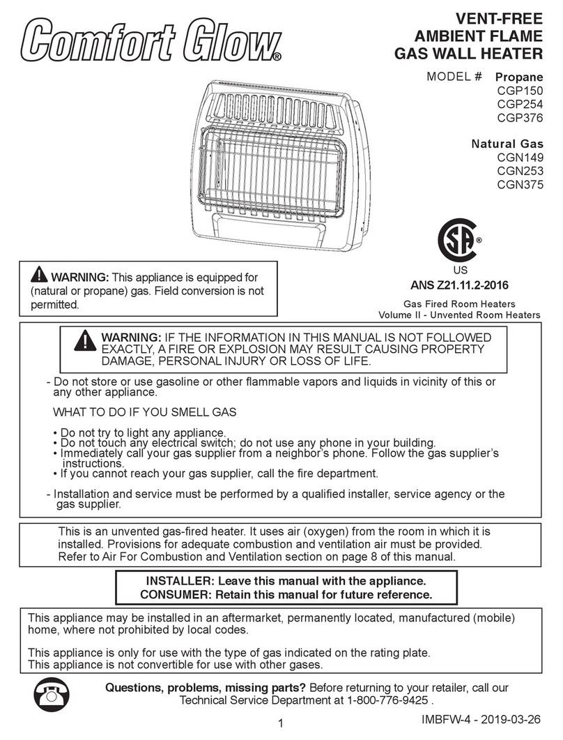 Comfort Glow CGP150 manual