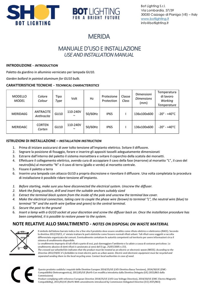 BOT LIGHTING MERIDA6G Technical specifications