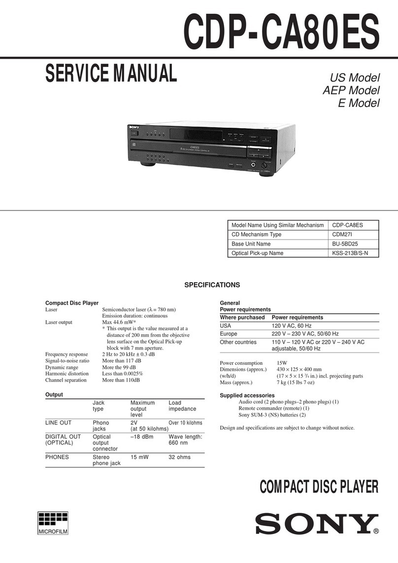 Sony CDP-CA80 User manual