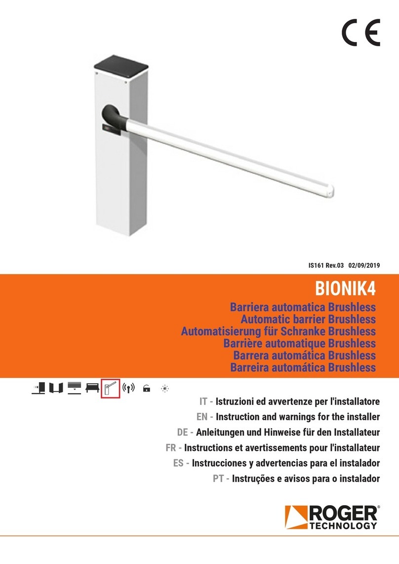 Roger BIONIK4 Instruction and warnings for the installer Roger BIONIK4 Instruction and warnings for the installer
