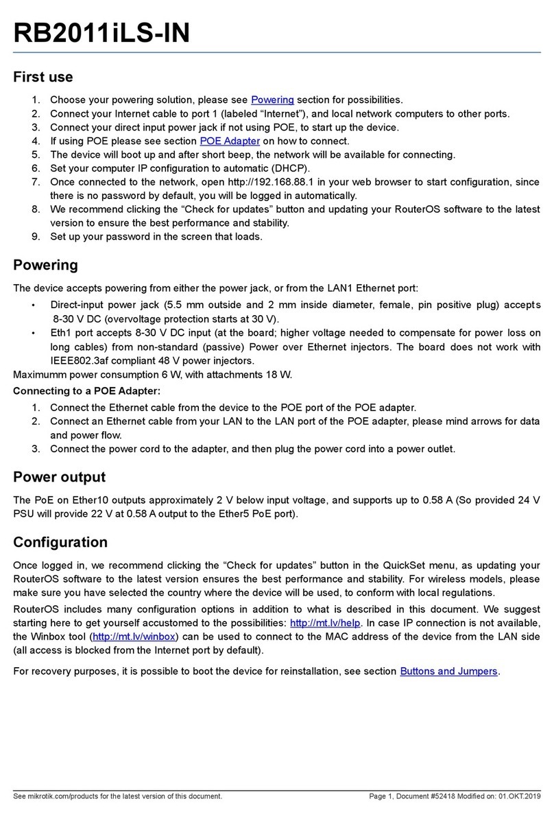 MikroTik RB2011iLS-IN manual