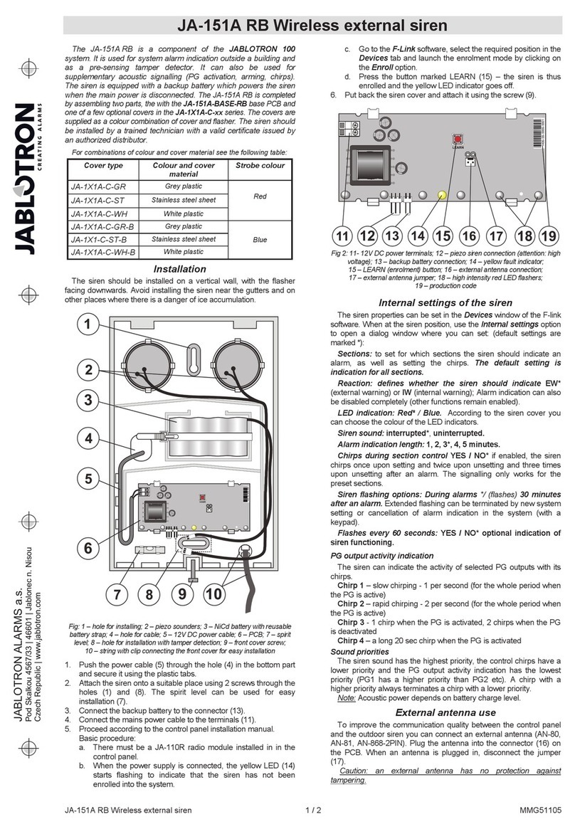 jablotron JA-151A RB Setting instructions jablotron JA-151A RB Setting instructions