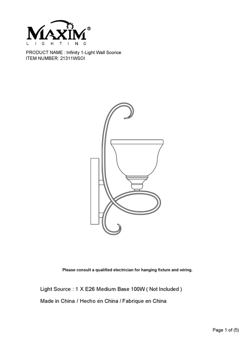 Maxim Lighting Infinity 21311WSOI instructions